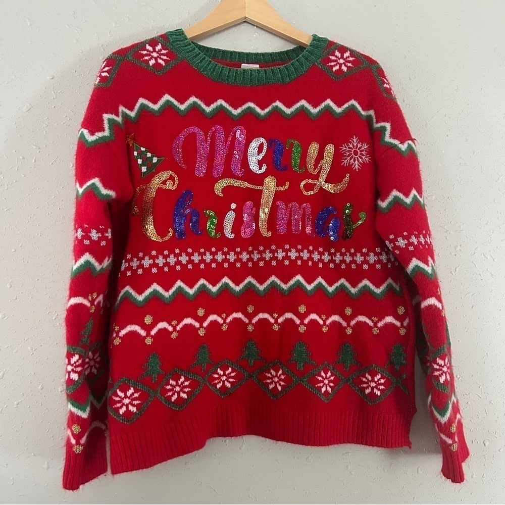 Holiday Time Ugly Christmas Sweater Holiday Winter Party Comfy Soft Large